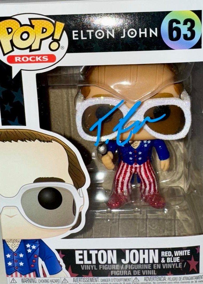 Taron Egerton Signed Funko Pop #63 "Elton John" - Beckett COA